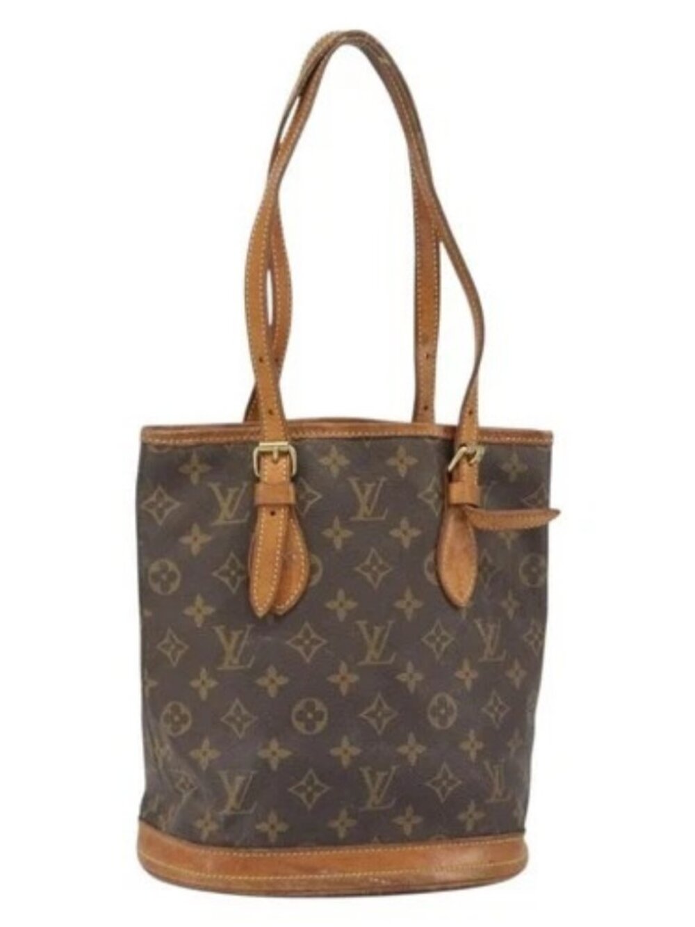 LOUIS VUITTON Monogram Bucket PM Shoulder Bag M42238 LV Auth ka1993